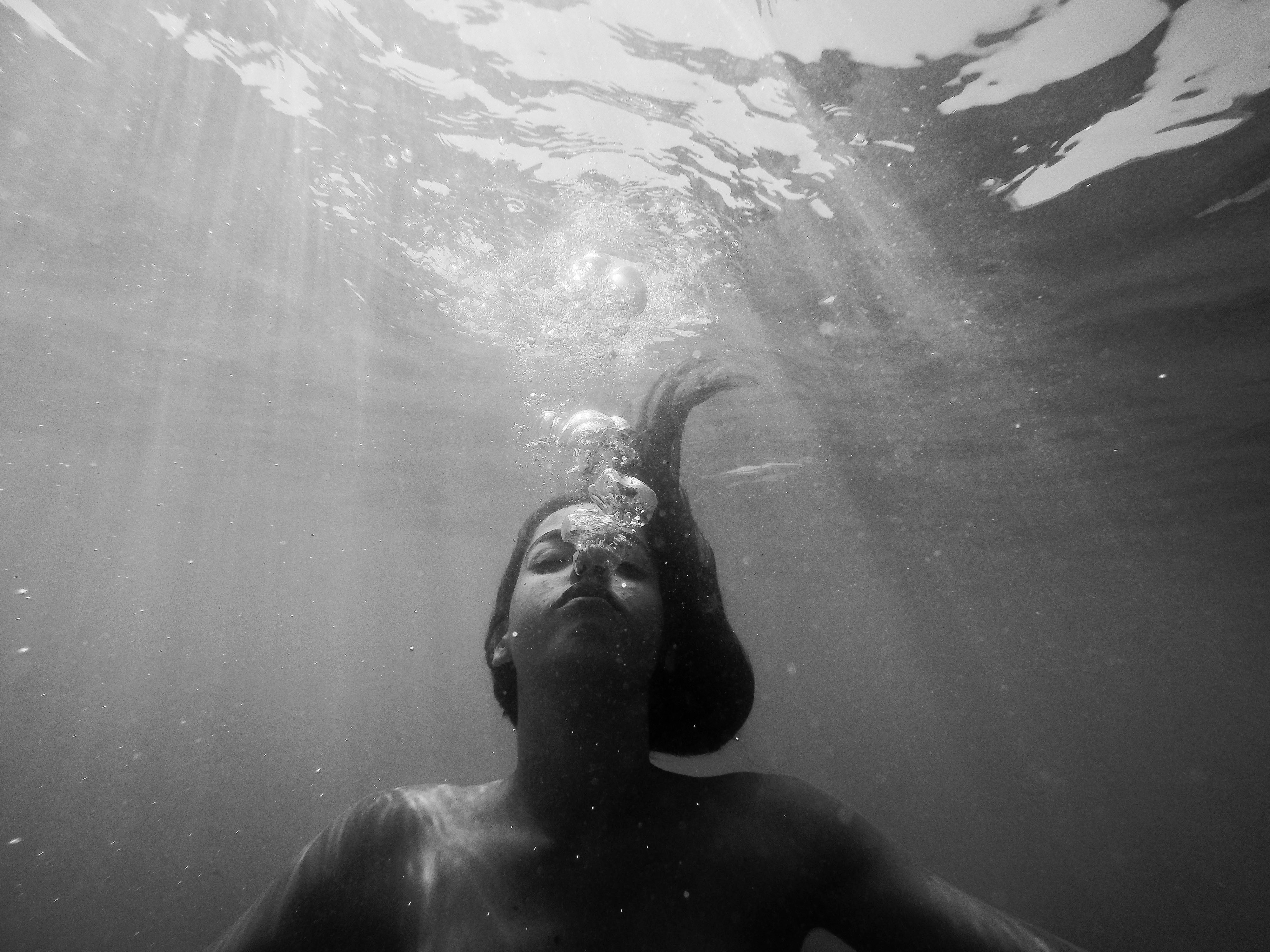 deep breath underwater image of